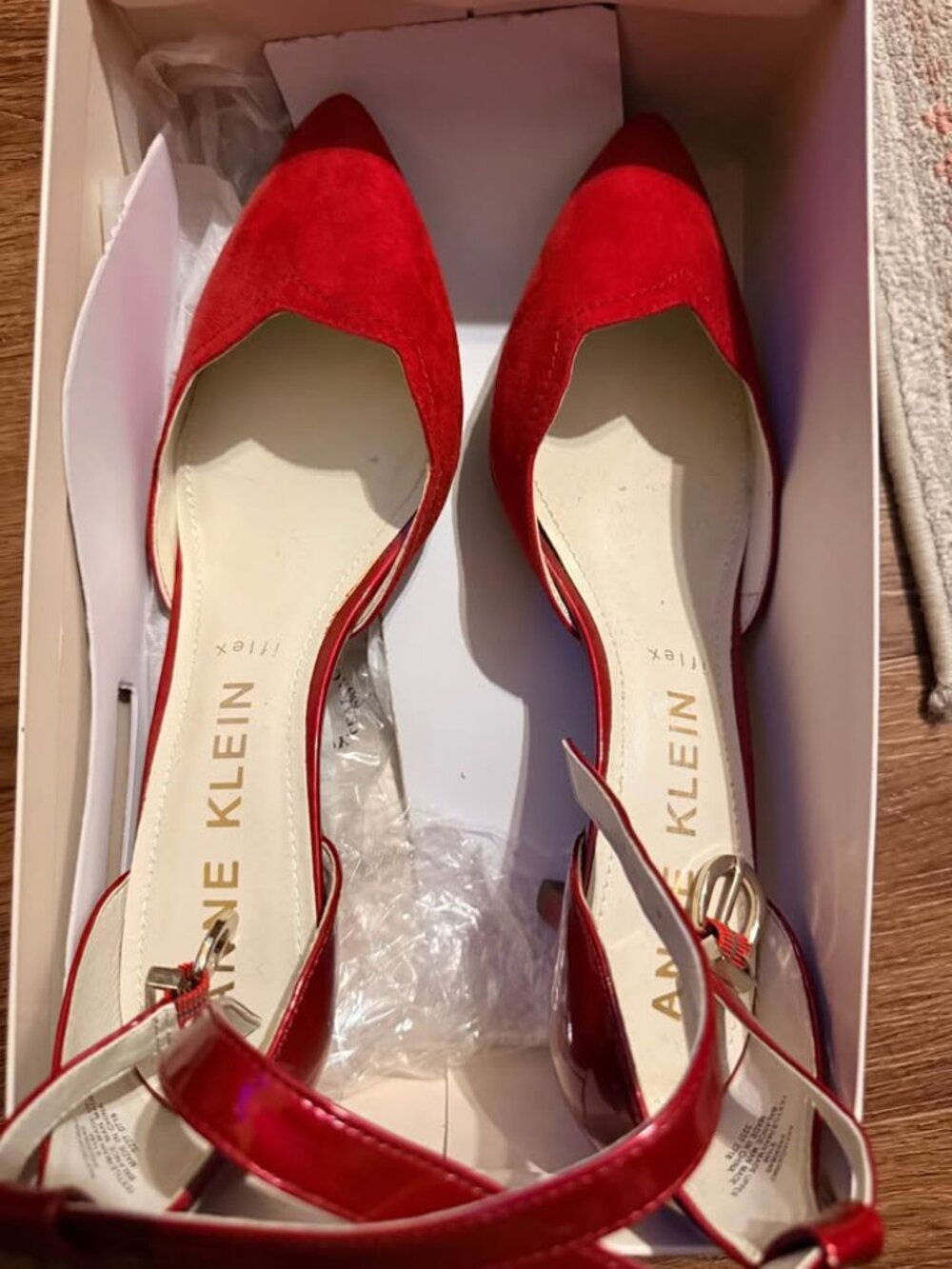 Red Suede and Metallic Anne Klein heels